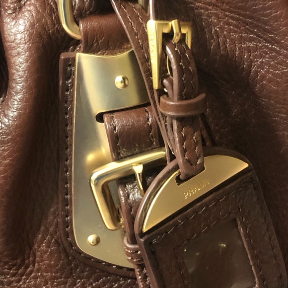 PRADA VITELLO DAINO HANDBAG/ SHOULDER BAG (AUTHENTIC) - Picture 3 of 16